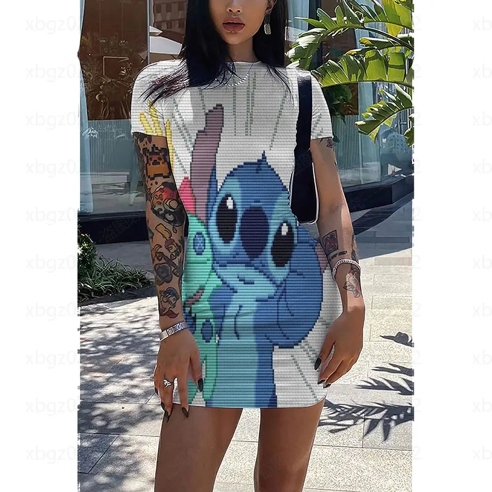 Women's Dress Elegant Dresses for Women 2024 Party Fashion High Quality Print Slim Fit Stitch Chic and Elegant Evening Dress Top