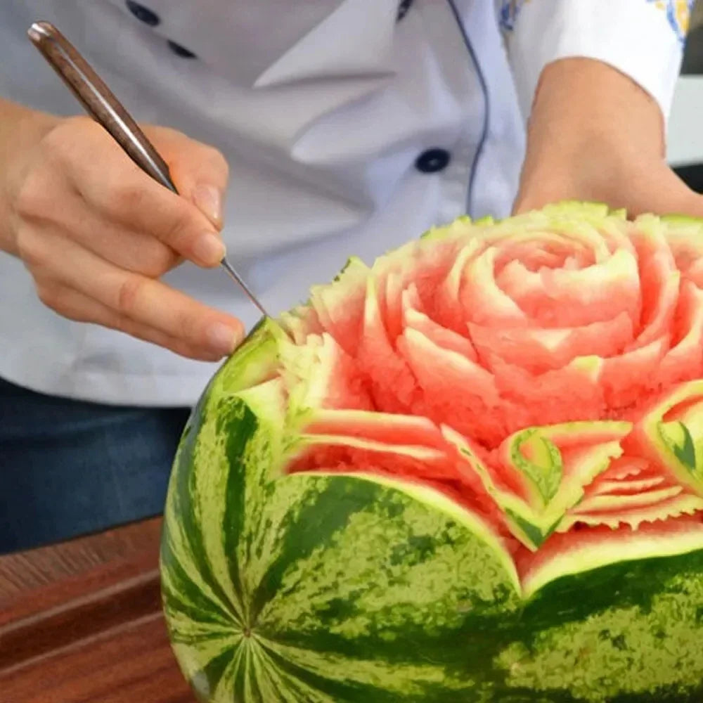 Lebensmittel Schnitz Messer 2025 - 3 Stück Set Chef Geschnitzt Obst Dekorativ Messer - Professionell Lebensmittel Schnitzen Scharf Massivholz Griff Utility Werkzeug