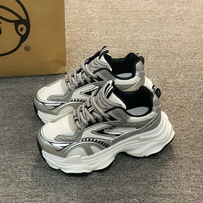 Platform-Sneaker 2025: YBQJOO Women Platform Sneakers 2025 Autumn New - Fashion Casual Lace Up Sports Shoes Woman Non Slip Walking Shoes Ladies Vulcanize Collection