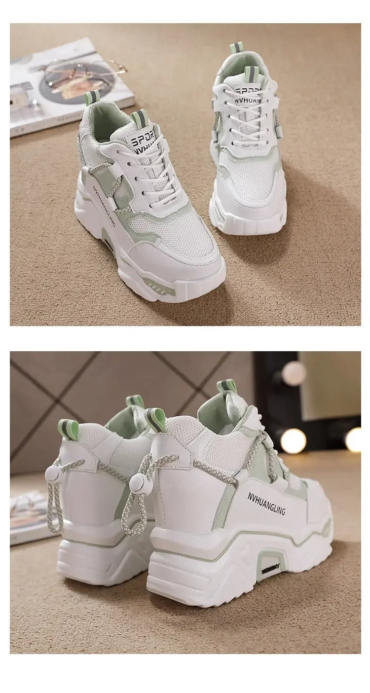 Sneakers Women Sports Shoes Platform Mesh Breathable Vulcanized Shoe Wedge Casual Comfort Woman Summer Zapatos Mujer2024