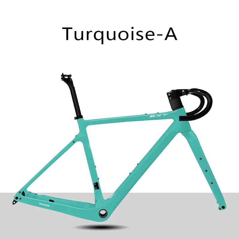 BXT Disc Brake Carbon Gravel Bike Frame 700C/27.5er Max Use 47C/2.1 Tire Carbon Gravel Bicycle Frame Thru Axle Carbon MTB Frame
