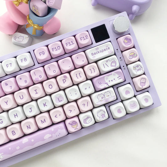 USLION 95Keys Dessert Cat Theme Keycaps MOA Profile PBT Key Caps Kit für 61/64/68/84/75/87Keys GMK67 Gaming Mechanical Keyboard