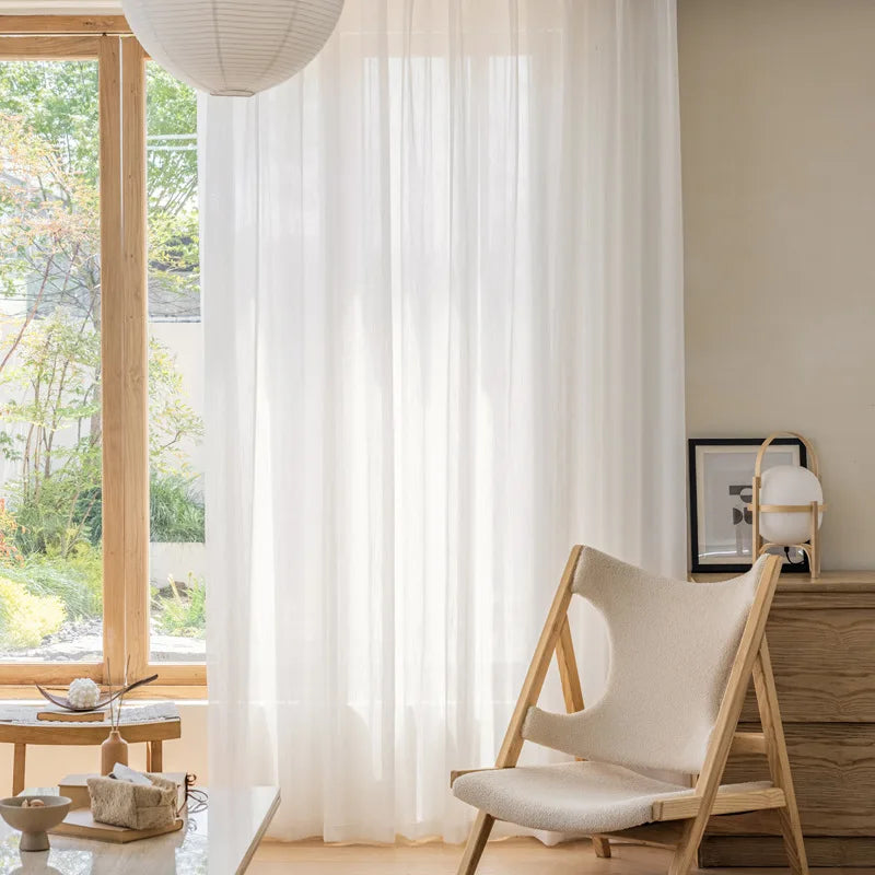 Custom Size Semi Solid White Striped Tulle Window Sheer Curtain Tulles for Living Room Bedroom Voile Kitchen Drape Blinds Drapes