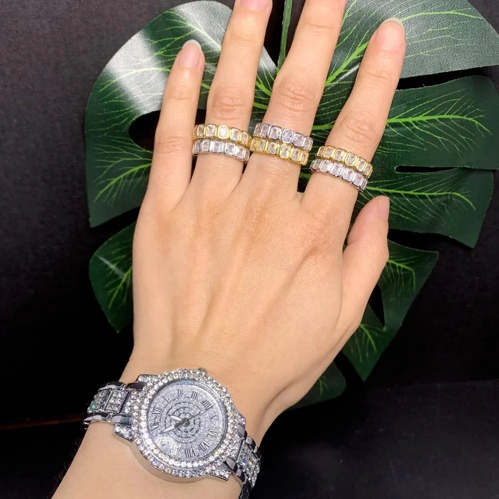 GIRLMIDNIGHT Geometrischer Ring 925 Silber - Zirkonia 57