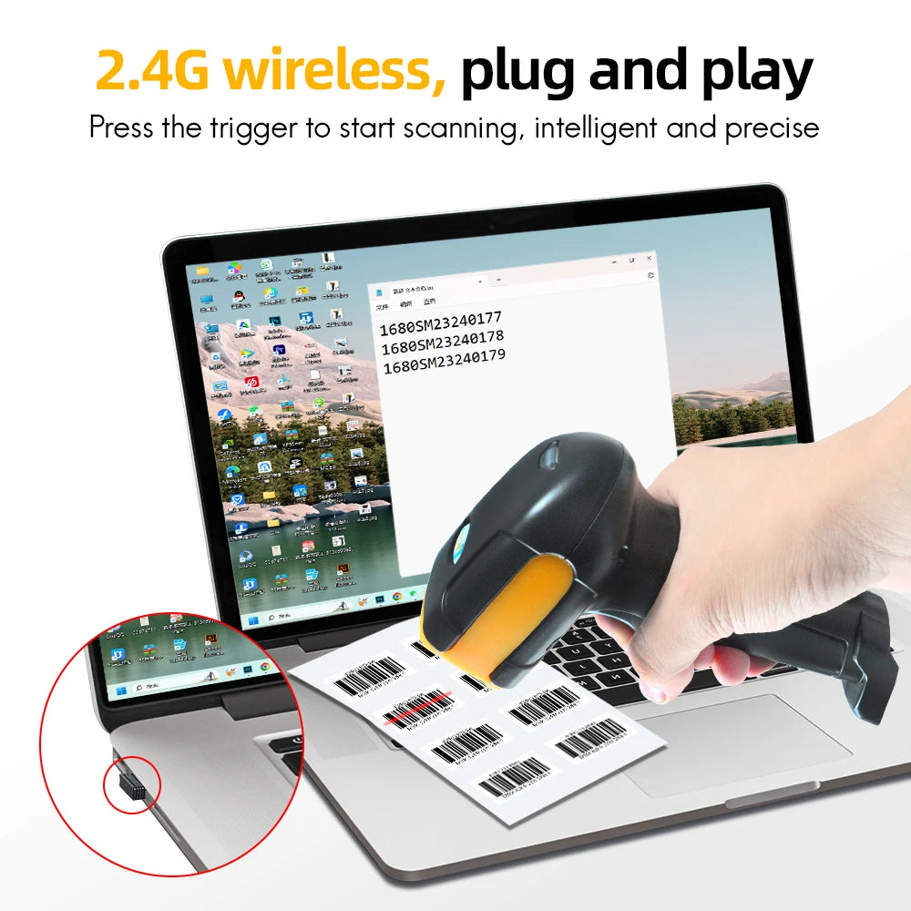 1D/2D Supermarkt Handheld Barcode Bar Code Scanner Leser QR PDF417 Bluetooth 2.4G Drahtlos & Verkabelt USB Plattform - 12.02€