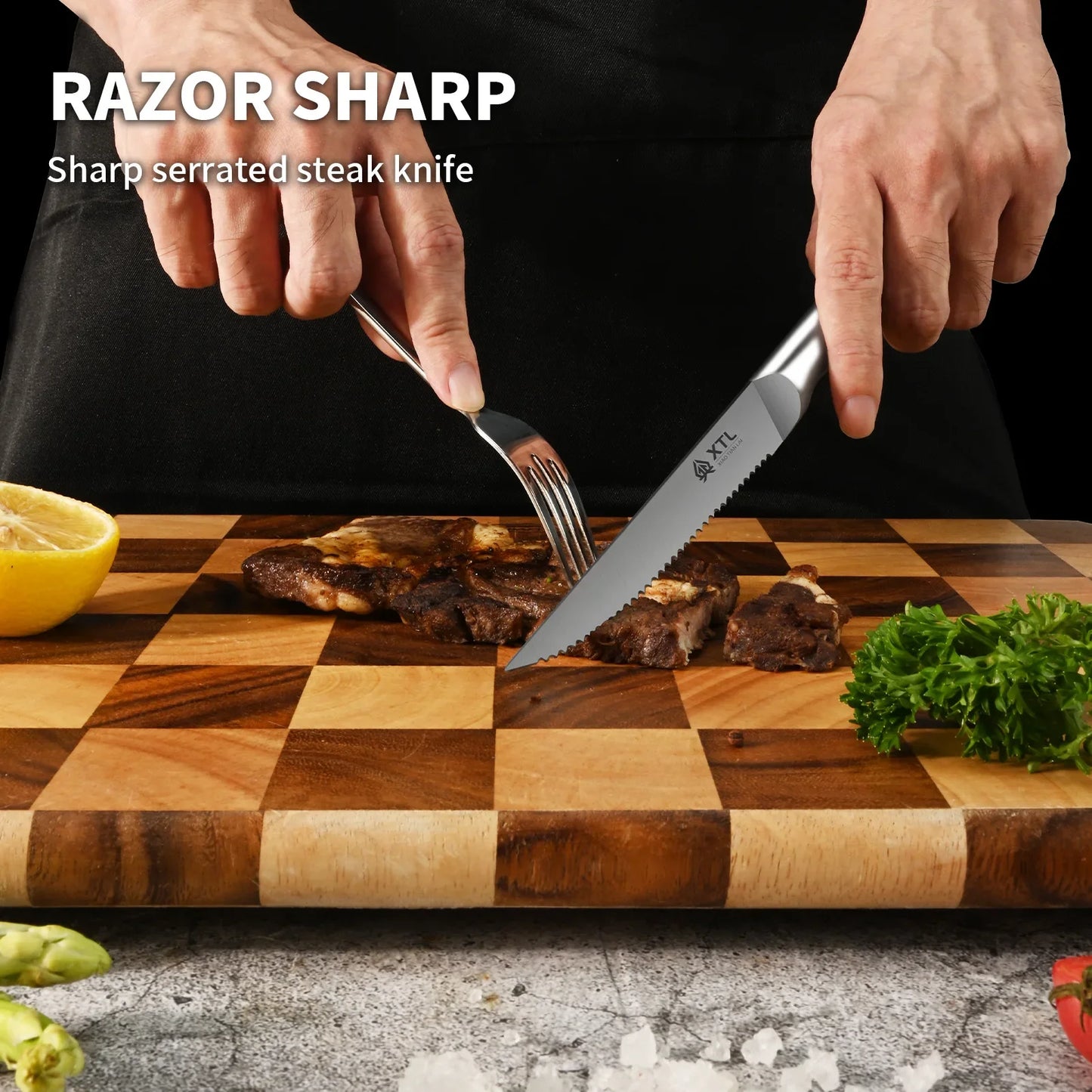 Seiko Steakmesser Set Scharfe Klinge - 4/6/8 Stück 20cm