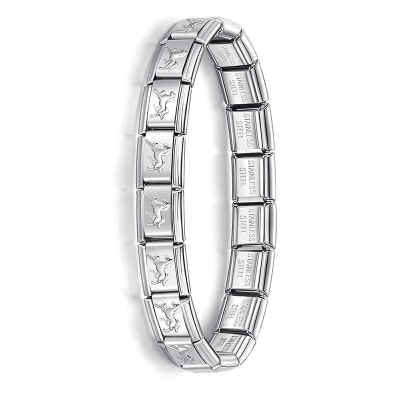 Hapiship Neue Damen Schmuck 9mm Breite Italienisch Elastisch Anhänger Armband Mode Edelstahl Armreif ST-