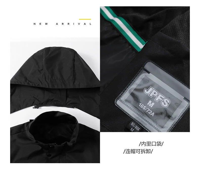 OutdoorPro Jacke wasserdicht - 8XL Kapuze PES winddicht