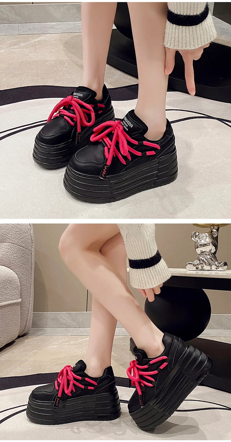 ShoeStyle Classic 8cm Plateau - Gummisohle Meshfutter 37-42