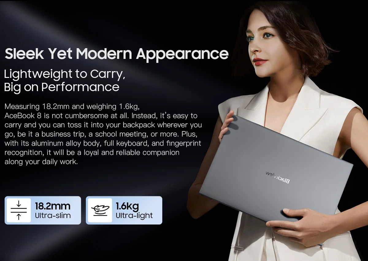 Laptop Blackview AceBook 8 15.6" 12th Gen Intel Alder Lake N97 16GB RAM 512GB SSD + extensie până la 1TB Windows 11 Home 15.6"