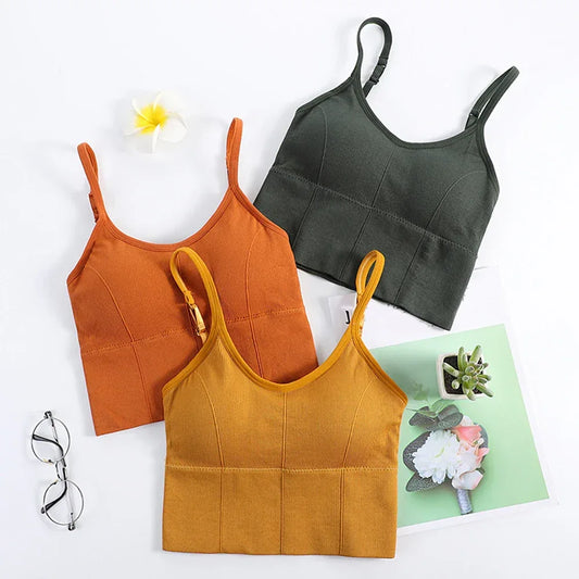 Women elegant Tops Tube Push Up Bra Female Streetwear Sleeveless Camis Seamless Sport Lingerie Tee Crop Top Bandeau Top Tanks - Golden Bridge Store