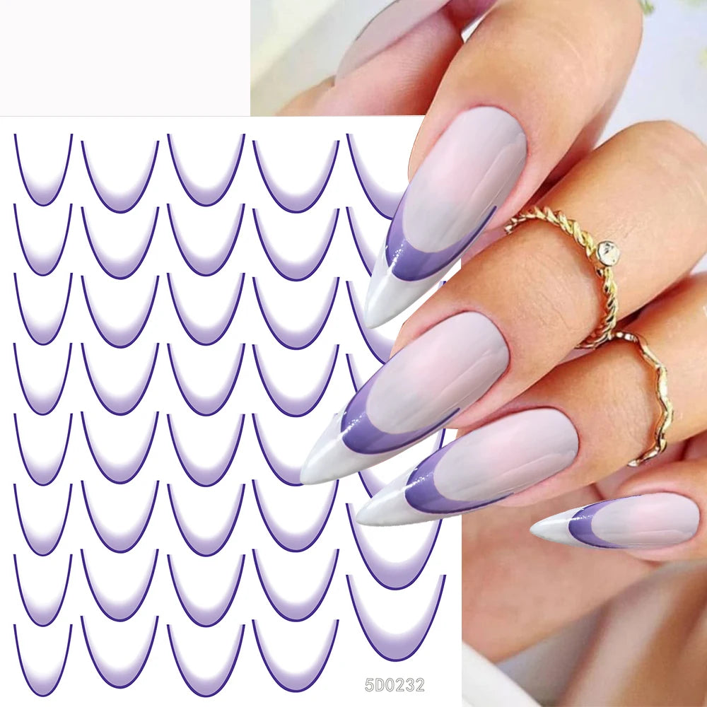 MAFANAILS French Gradient Sticker Set - 14 Stück 5D