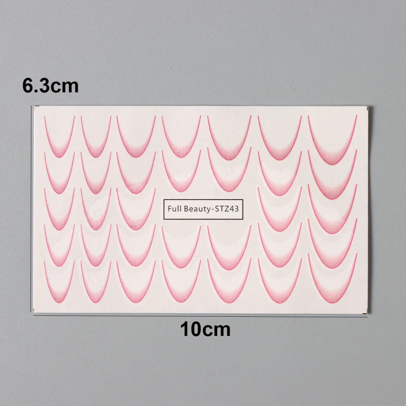 Autocolante pentru unghii French cu model Ombre Choice FB-STZ40 - 8 bucăți 6,3x10cm