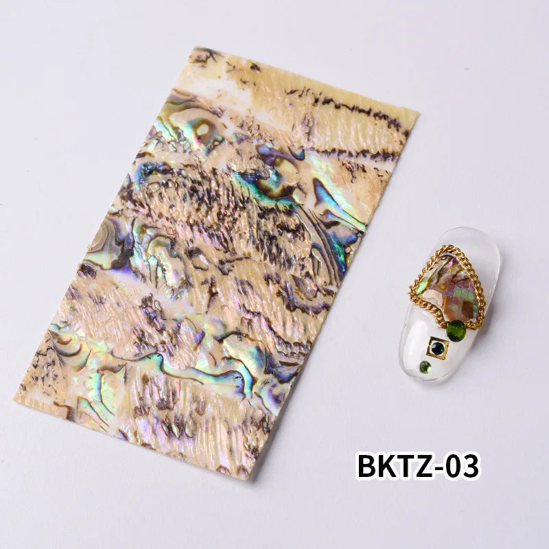 Adhesive 3D Nail Shell Sticker Abalone Shell Fragments Flakes Sequins For Manicure Nails Art Decoration Design Supplies Material
