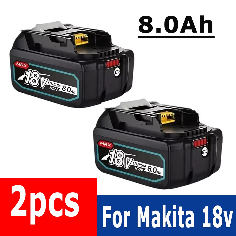 Makita 18V 8.0Ah Rechargeable Li-ion battery For Makita power tool 18 v Batteries BL1840 BL1850 BL1830 BL1860B LXT 400 + Charger