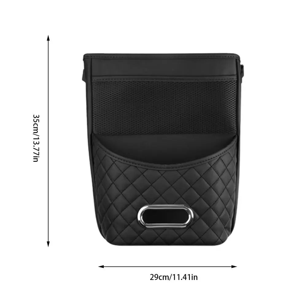 Car Seat Storage Organizer Multi-Pocket Front Seat Storage Portable Hung PU Leather Car Storage Bag For Cars Trucks SUVs