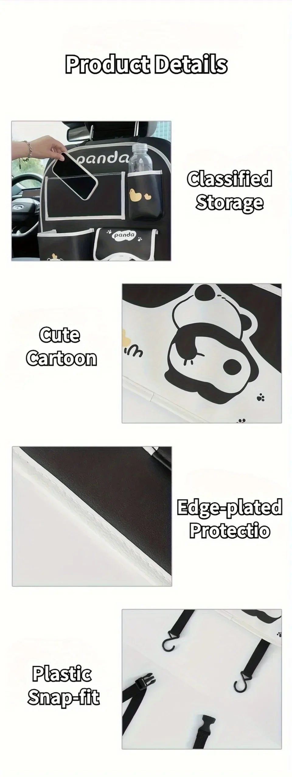 Organizator auto 2025: Geantă de depozitare pentru spătarul scaunului auto, pernă anti-șoc pentru copii - Organizator suspendat pentru spătarul scaunului cu desene animate, impermeabil, durabil, colecție de depozitare auto