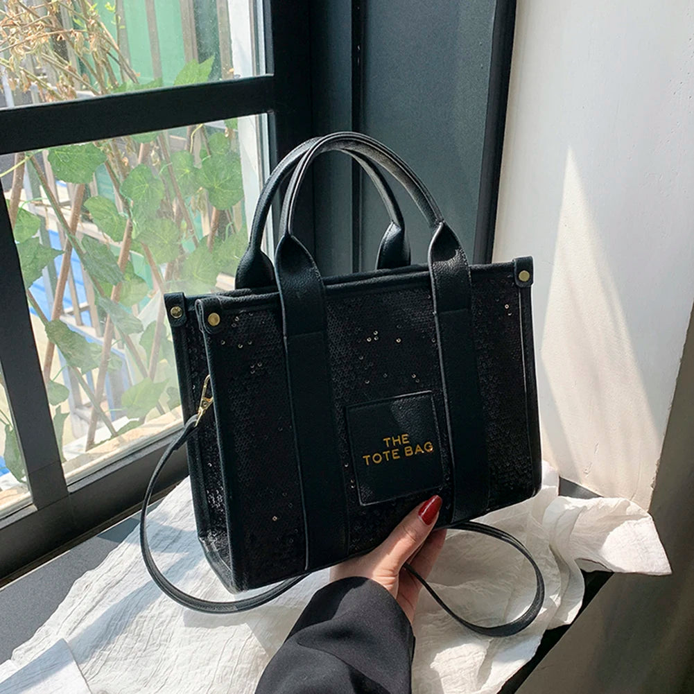 Women's Casual Tote Bag For Women Crossbody Female Handbag New Solid Words Lette Leisure Large Bag Fashion Shopper Tote Purse