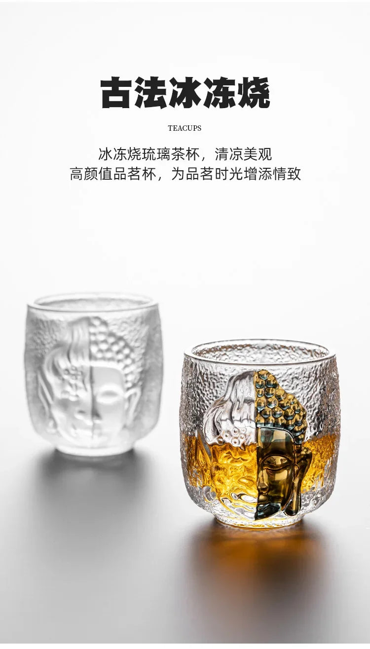 Master Cup Tea Set Luxury Crystal Glass Yinian Buddha Cup Jianzhan Household Cups Teaware Kitchen Dining Bar Home Garden