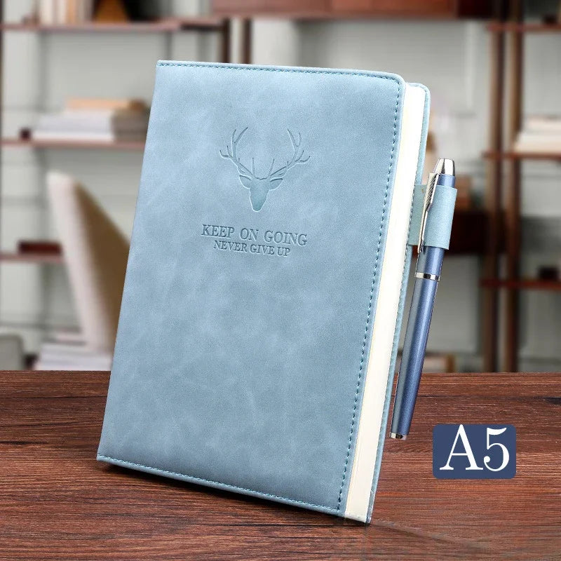 Caiet DDAYUP din piele cu copertă moale - A5, 200 pagini, semn de carte