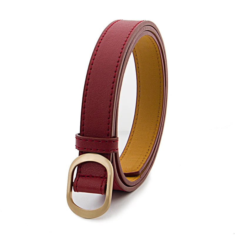 Five Colors Women's Belt Is Used For Jeans Waist Artificial Is  For Dresses Fashionable Gold Buttoned Pants