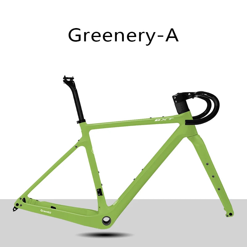 BXT Disc Brake Carbon Gravel Bike Frame 700C/27.5er Max Use 47C/2.1 Tire Carbon Gravel Bicycle Frame Thru Axle Carbon MTB Frame