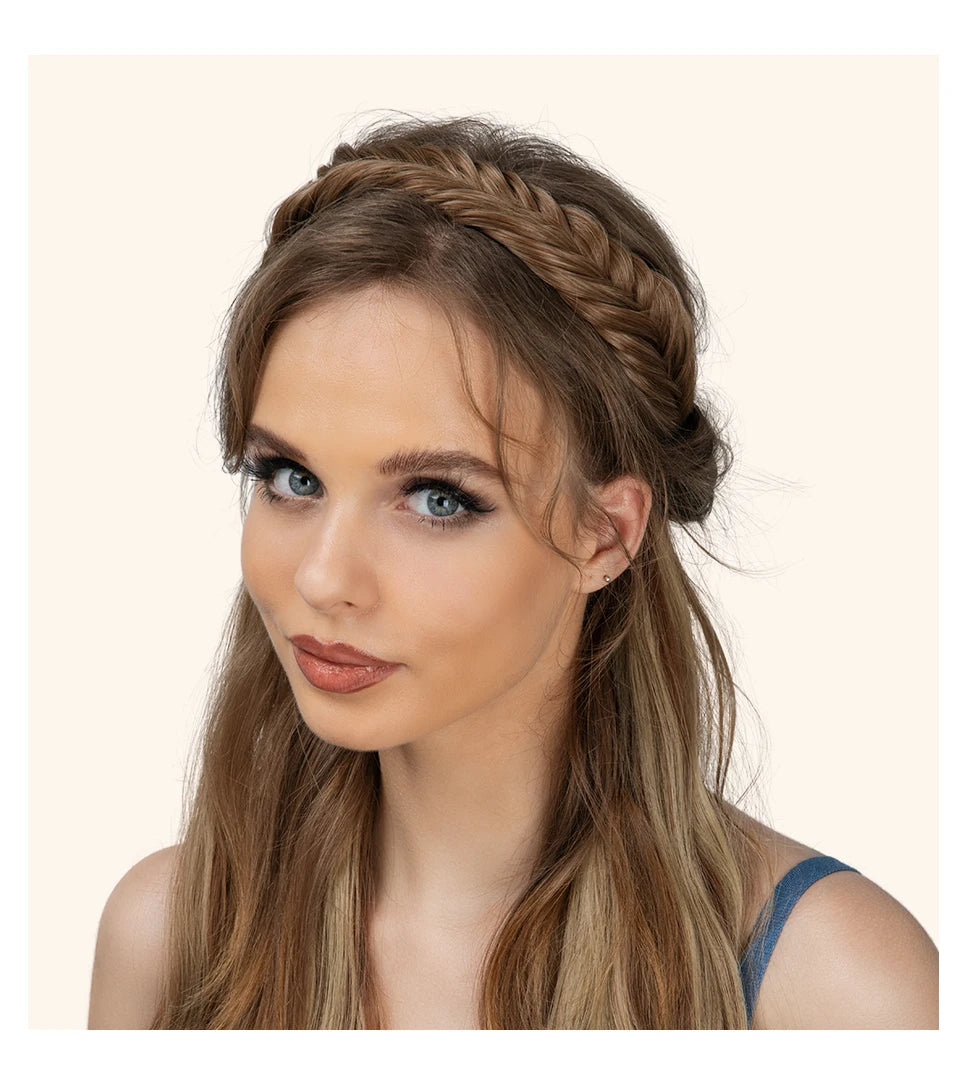 1 buc femei împletite manual elastice bandă de păr sintetice reglabile Premium extensii de păr accesorii de păr pentru împletituri de păr