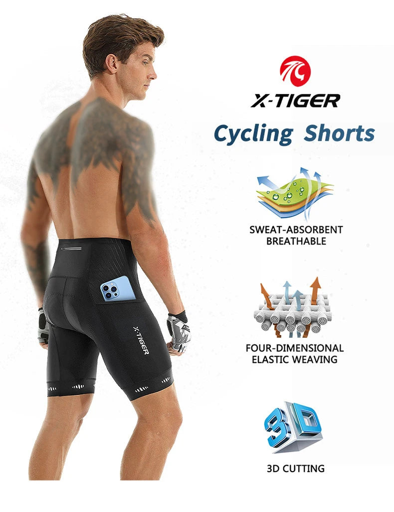 X-TIGER Radhose 5D-Gel-Polster - UV-Schutz, reflektierend