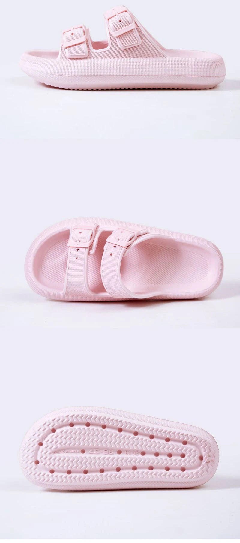Mode Schnalle Dick Plattform Hausschuhe Frauen Heim Weich Sohle EVA Cloud Slides Sandalen Frau 2025 Sommer Rutschfest Strand Flip Flops