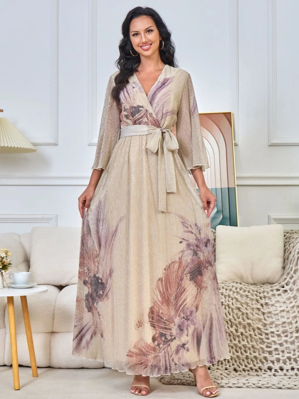 Rochie de seară elegantă cu decolteu în V pentru femei, linie A, pentru petrecere, personalizată în Dubai, caftan, pentru ocazii speciale, în stoc, rochie de bal casual