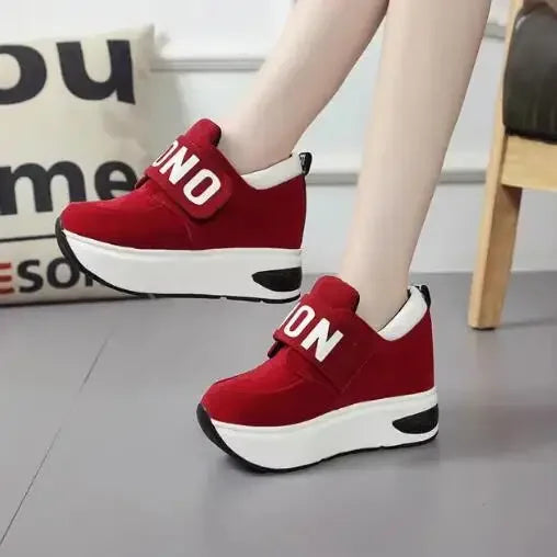 NEW Platform Wedge Sneakers Ladies Shoes Sneaker Casual Shoes Trainers Women Female Shoes Black Red Sneaker Women Tenis Feminino