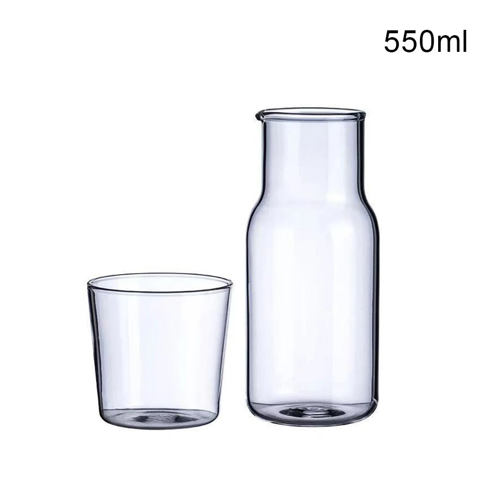 Glass Water Carafe Modern Minimalist Cold Hot Water Bottle Cup Sets Bedside Water Pitcher High Quality Milk Beverage Tea Bottle