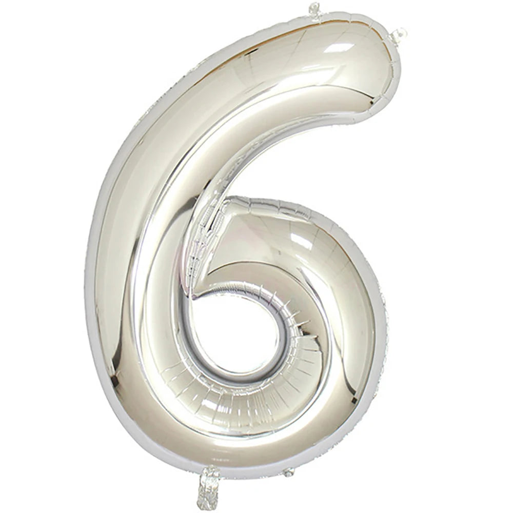 Silber-Zahlen-Ballon 2025: 40" Aluminium-Foil Digital - Birthday Photo Props Collection