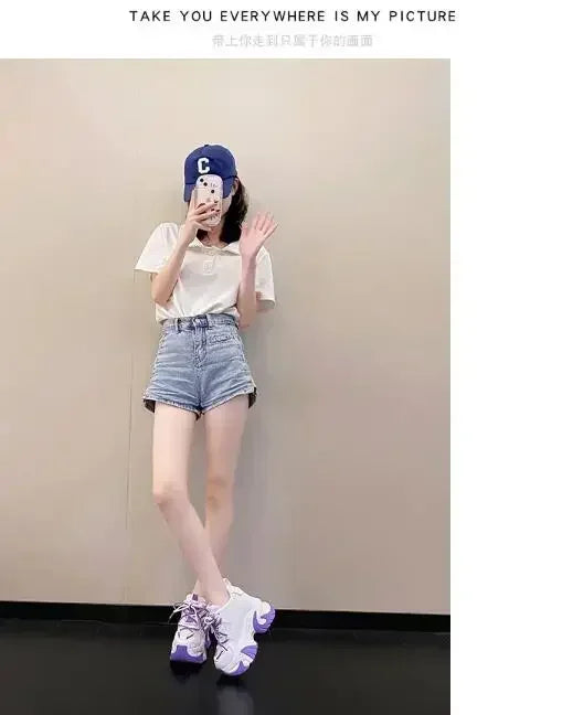 Fashion Sneakers For Women 11CM Platform Chunky Casual Shoes High Quality Autumn Woman Tenis Female Walking Trainers Thick Sole