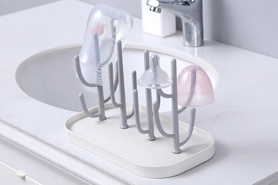 Baby Bottle Drying Racks Pink Beige Feeding Cup Holder Removable Storage Support Drain Rack Bottle Cleaning Drying Machine