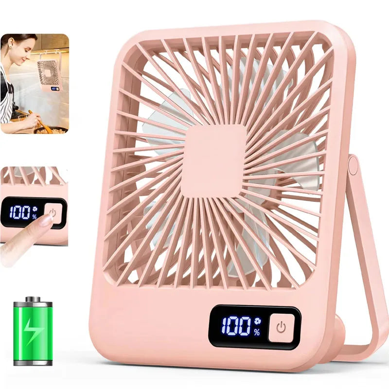 2025 New Small desktop fan USB charging Multi-scene use Car fan Camping fan Home office portable quiet outdoor simple summer fan