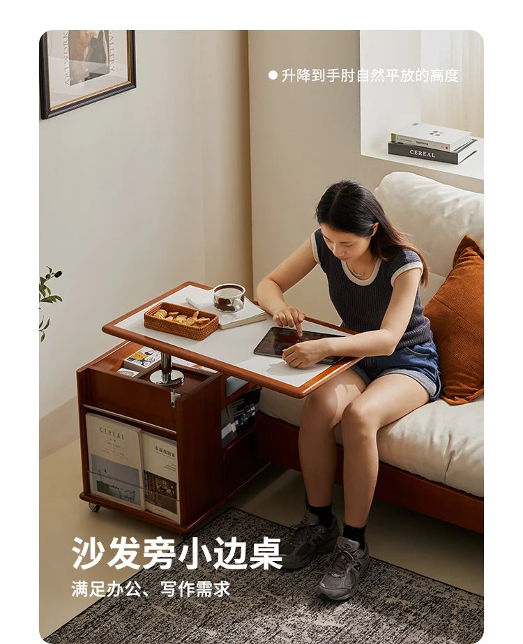 Cabinet Wood Coffee Table Lift Portable Walnut Design Living Room Side Table Folding Modern Luxury Mesa De Centro Sala Furniture