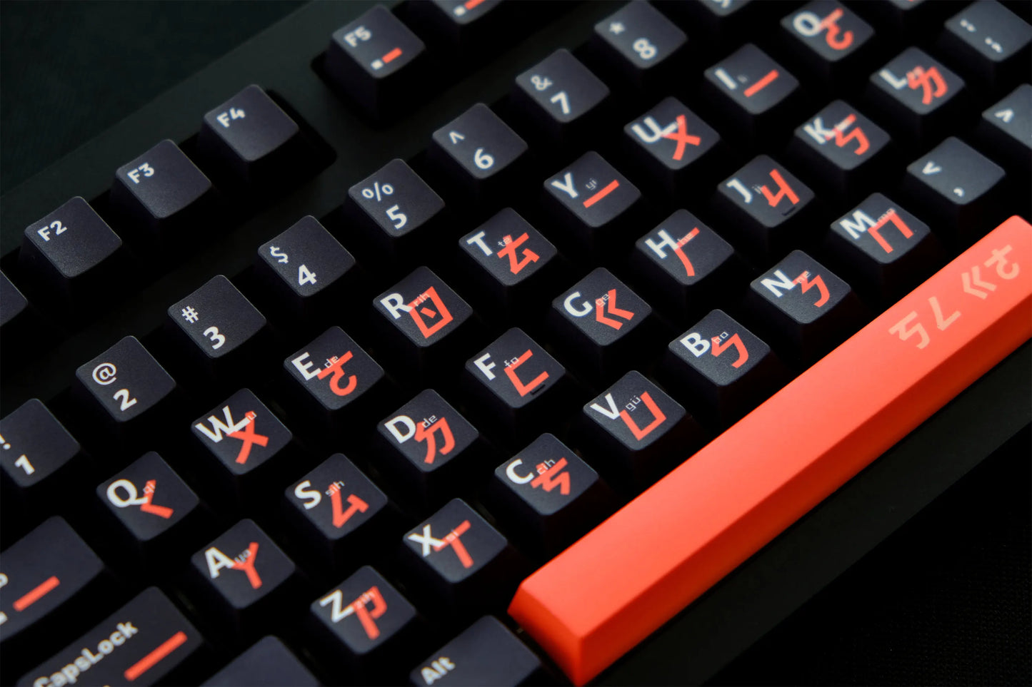 GMK Keycaps 2025 - Black-Orange Phonetic 151-Tasten - PBT Cherry DYE-SUB Mechanical Keyboard Collection