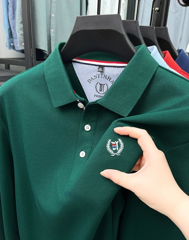 Tricou cu mânecă lungă și brodat Eleganza Polo - Mărimea M, amestec de bumbac