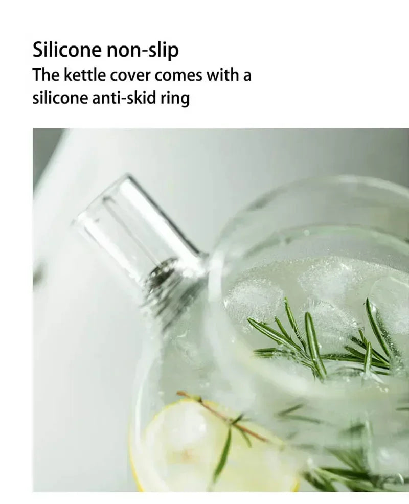 Borosil Teekanne Hitzebeständig - 1,8L Glas Transparent18cm