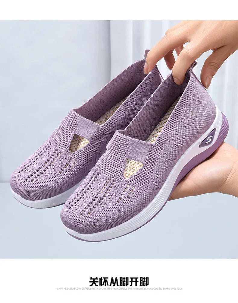 Schuhe Für Frauen Sommer Mode Frauen Cut-out Sneakers Casual Atmungsaktiv Slip On Walking Schuhe Leicht Outdoor Flach Schuhe