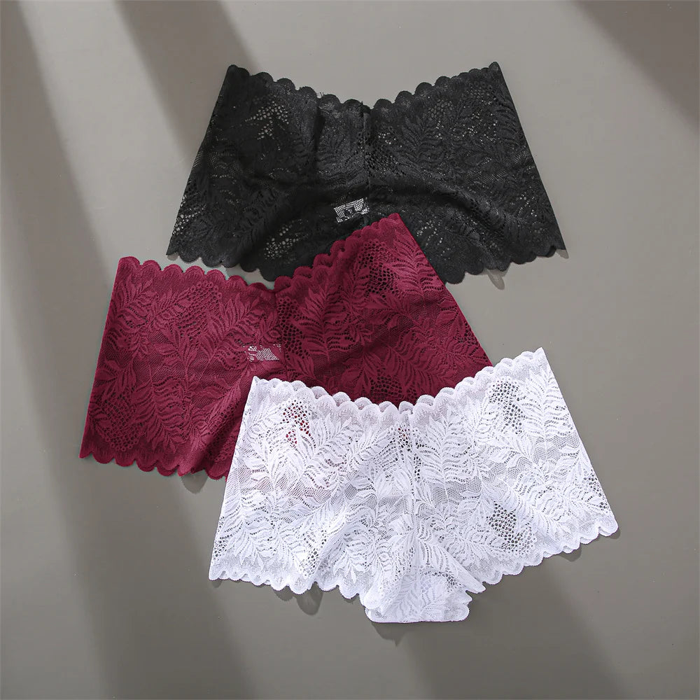 All Of Me Spitze V-Taillen Dessous - 3er Set Nylon Elastan