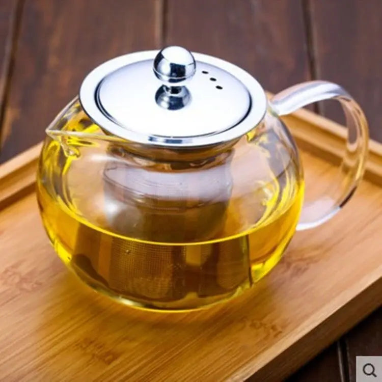 High quality Heat Resistant Glass Tea Pot,Chinese Flower Tea Set Puer Kettle Coffee Teapot Convenient With Infuser Office Home