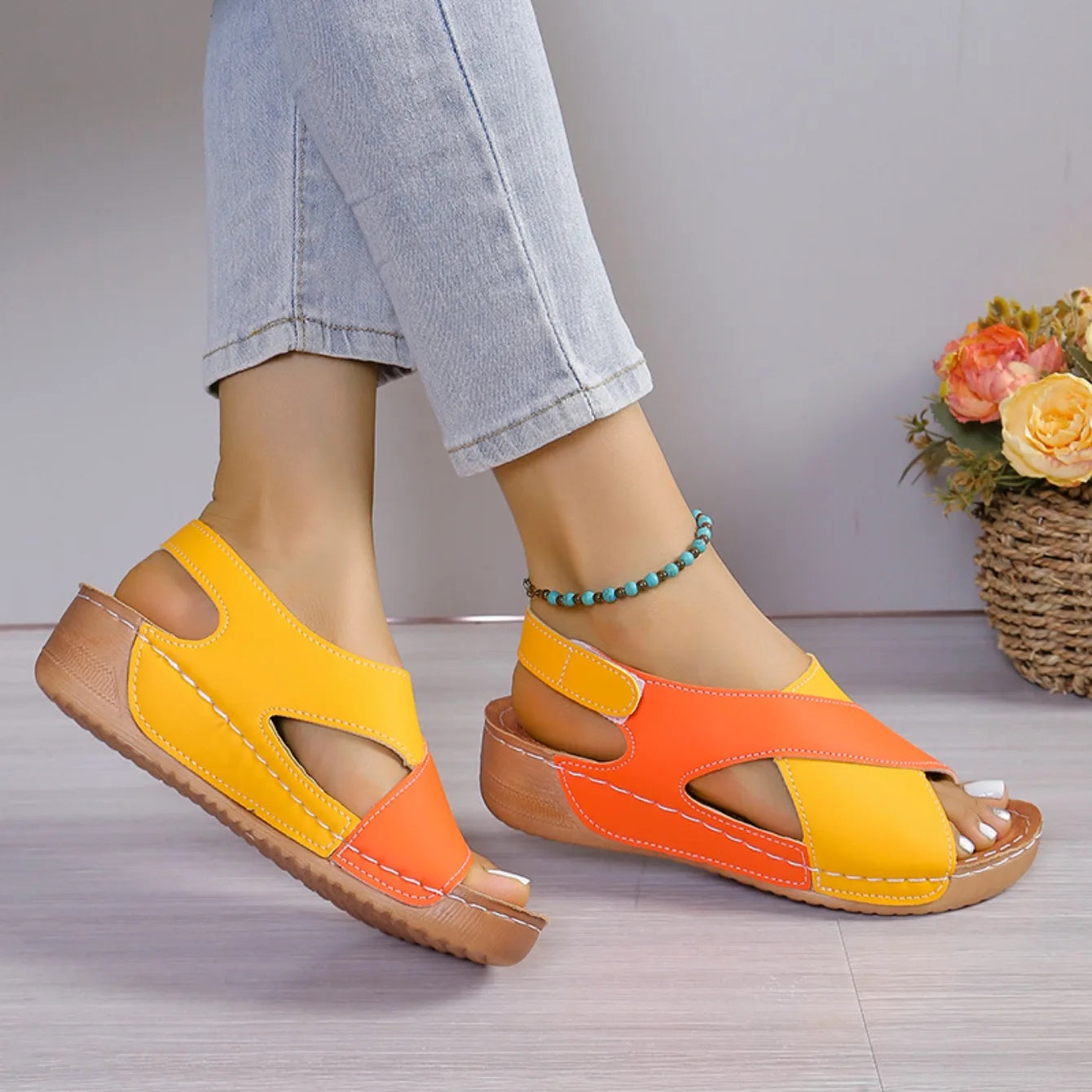 Women Platform Sandals Summer 2024 New Mix Color Sandals Luxury Designer Shoes for Women Casual Beach Sandals Sandalias De Mujer