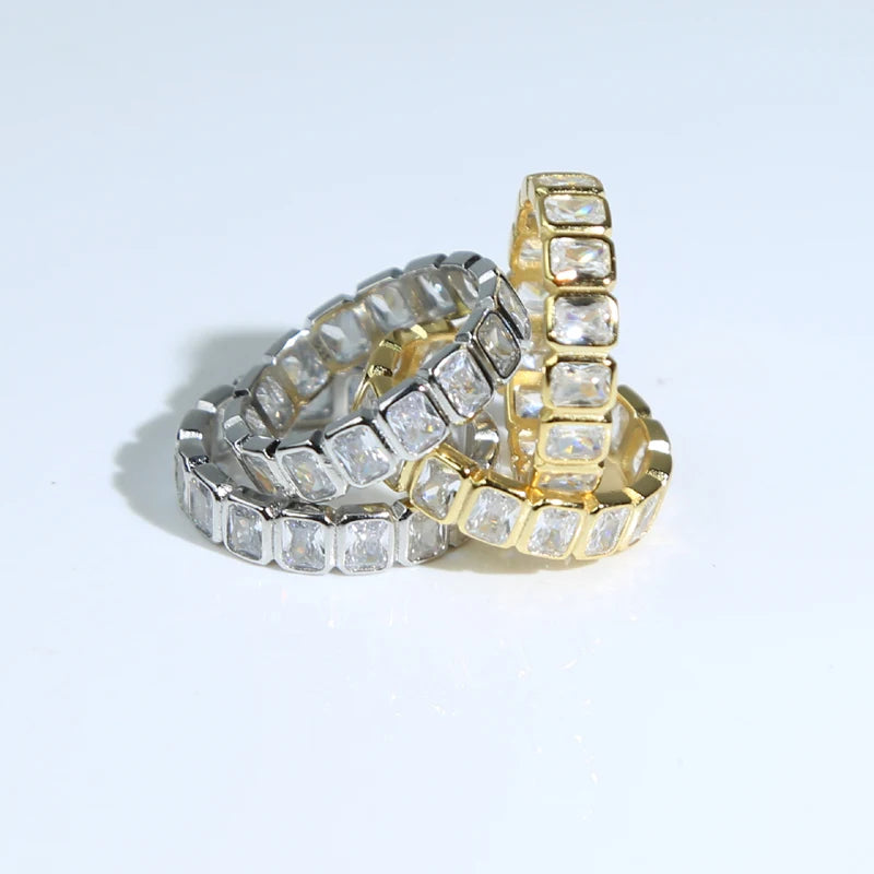 GIRLMIDNIGHT Geometrischer Ring 925 Silber - Zirkonia 57