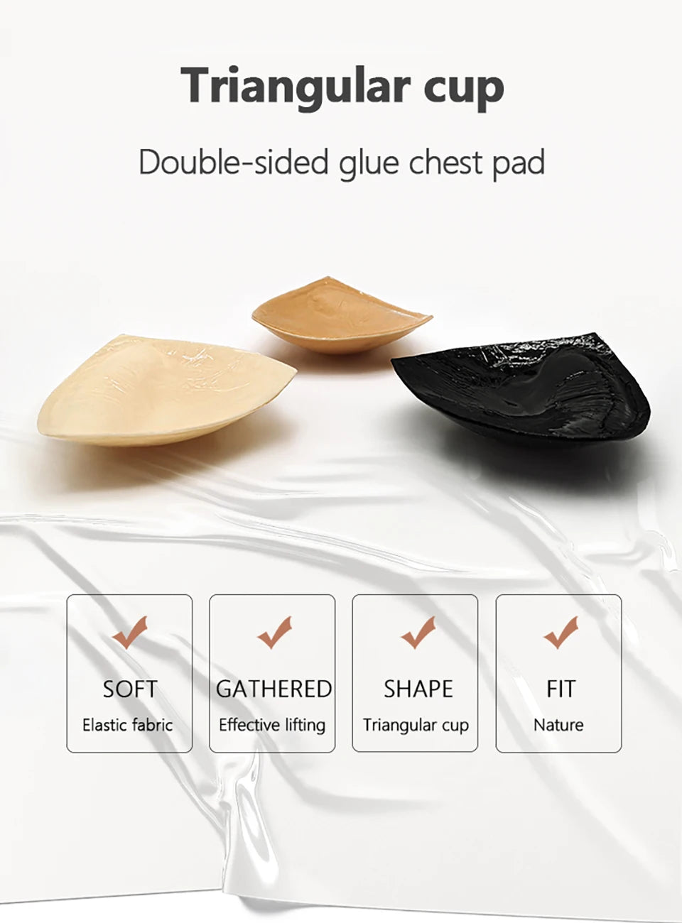 Doppelseitig Klebende Sticky Bra-Einsätze Push Up Dicker Schwamm Brustlift-Pads Schwimmanzug Bikini Cup Enhancer