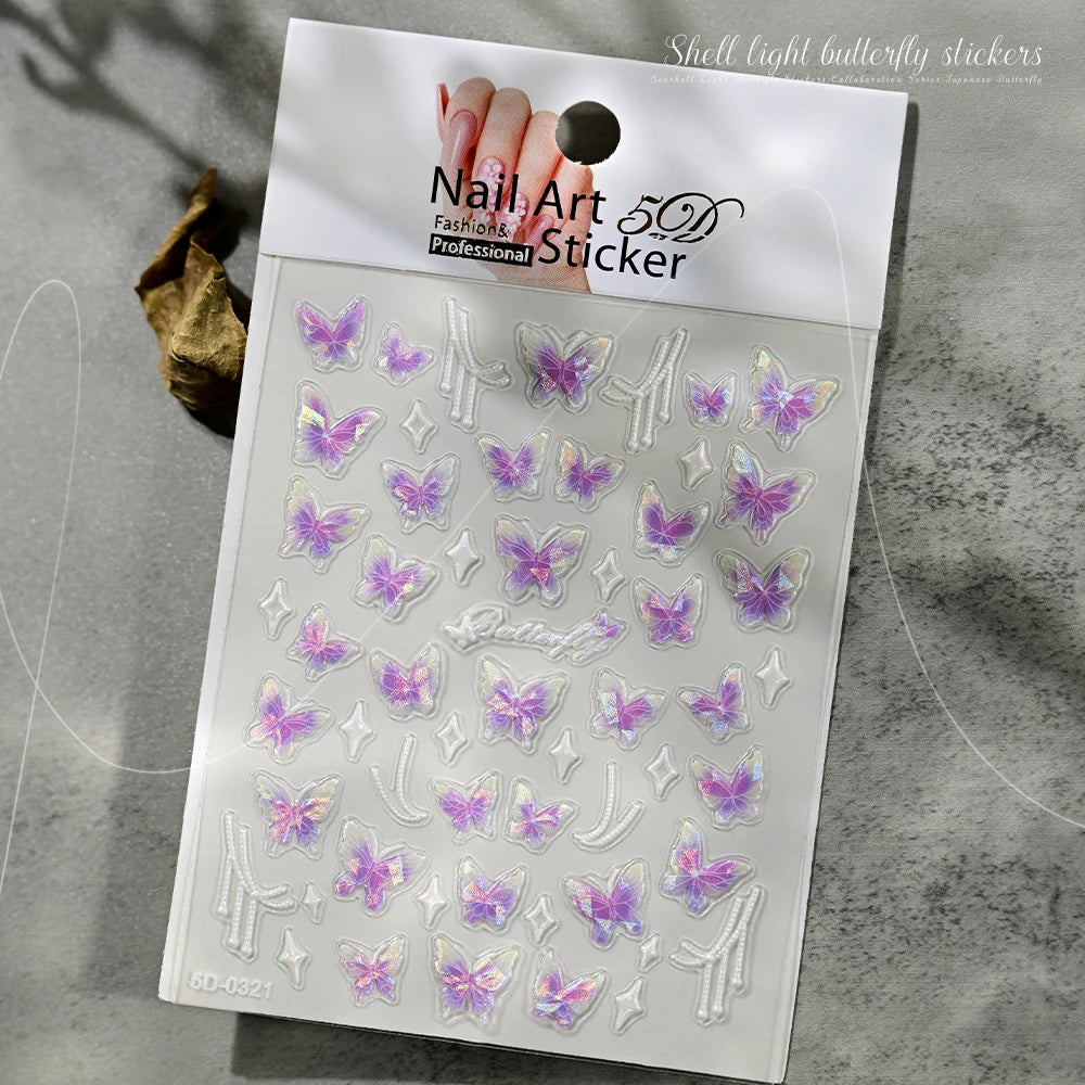 HotPressChoice 5D Schmetterling Sticker - Aurora Glanz 3D