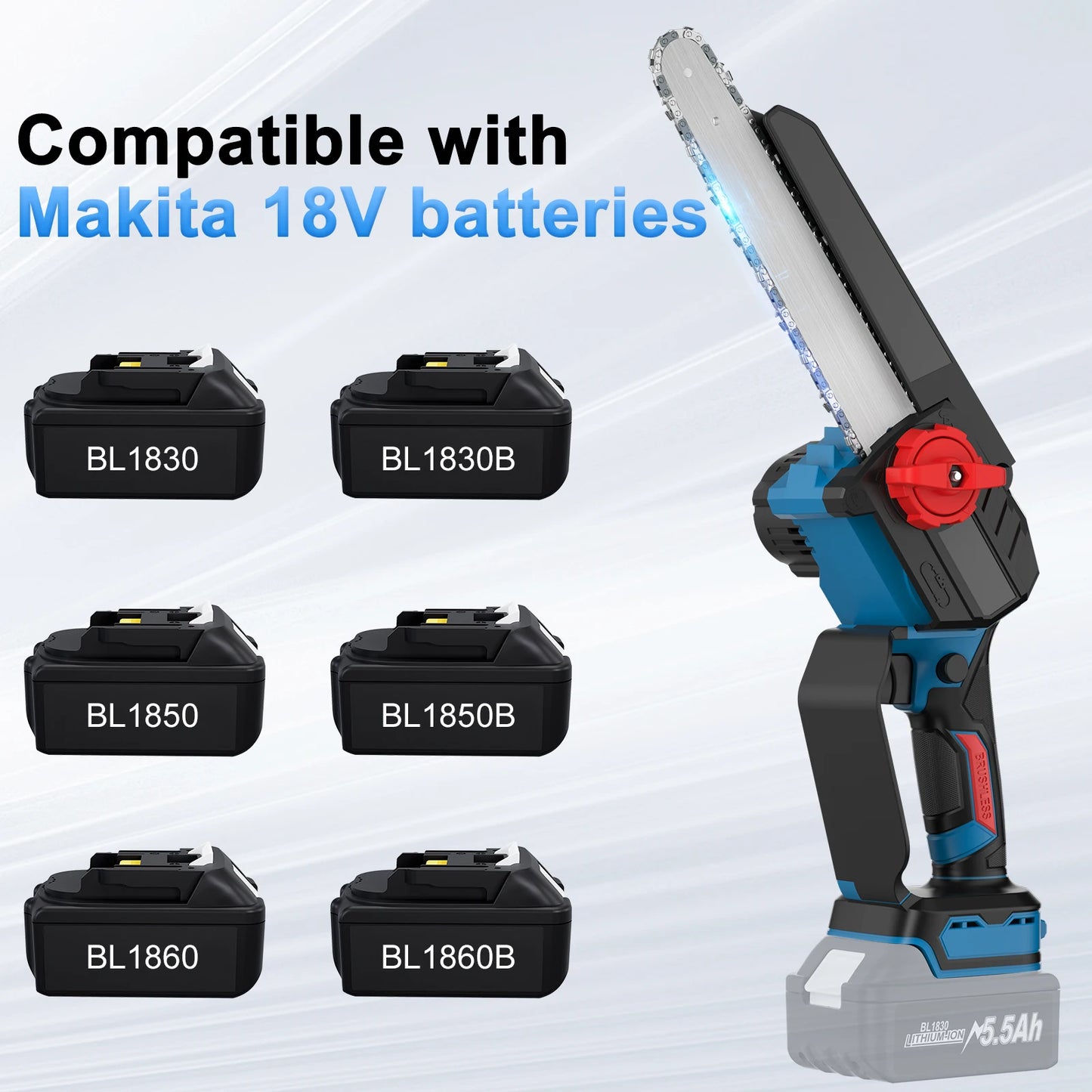 Cordloser Elektro-Kettensäge für Makita 18V Batterie - Portabel, Handheld, Wiederaufladbar - Holzschneiden, Gärten, Woodworking, Power-Tool