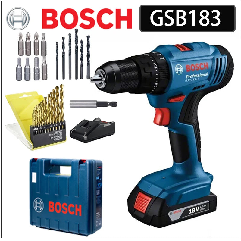 Bosch 12V 18V LI Battery Wireless Electric Drill Screwdriver GSR180 GSR12-30 GSR185 GSR120 GSB183 HSS Twists Bit And One Battery