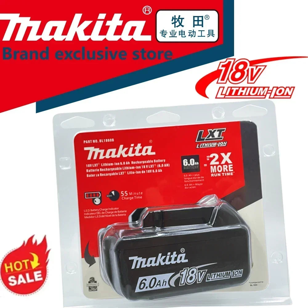 Original Makita Original18V 6Ah Li-ion Battery for BL1830B BL1840 BL1850 BL1860 Fast Charge, CE/RoHS Certified, Safe & Durable